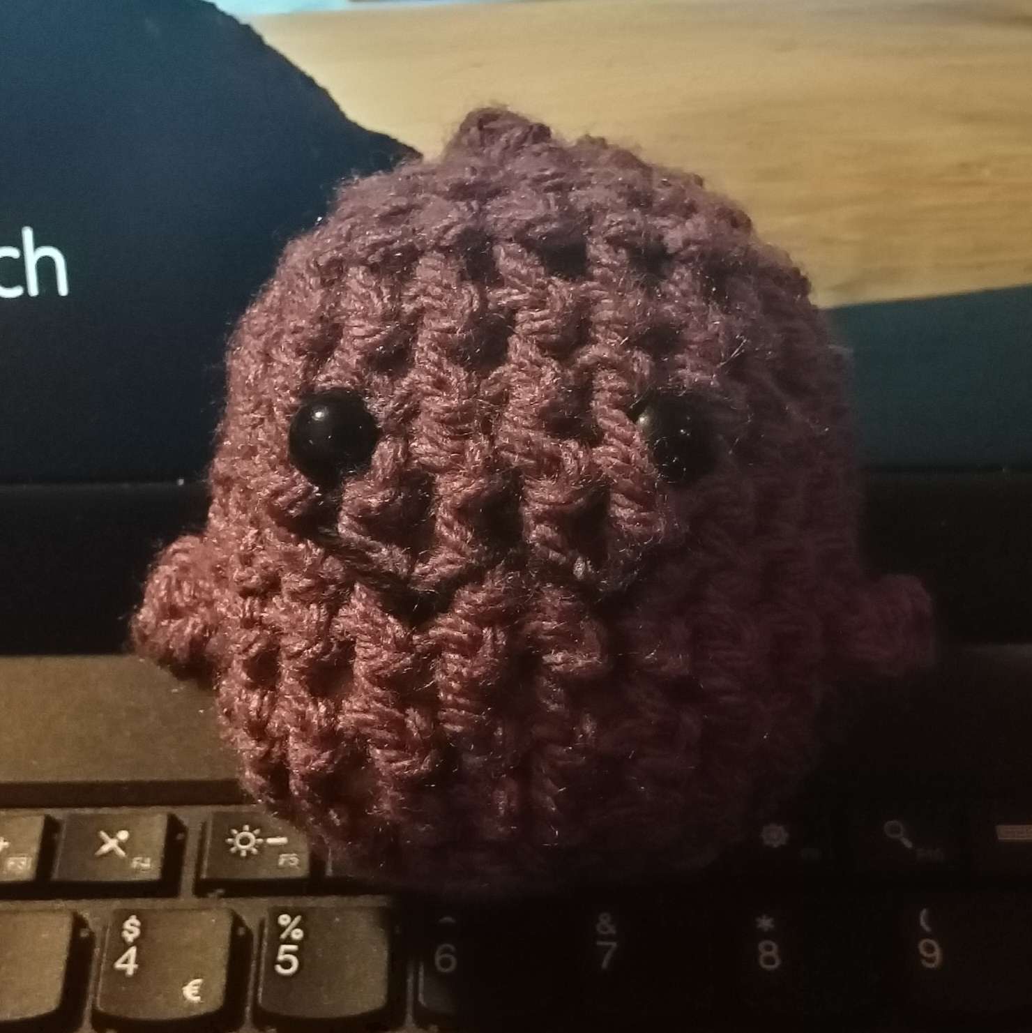 A Small Purple Crochet Ghost
